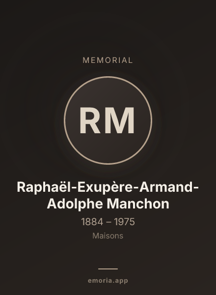 Memorial portrait of Raphaël-Exupère-Armand-Adolphe Manchon