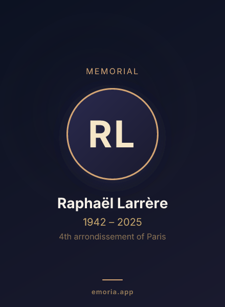 Memorial portrait of Raphaël Larrère