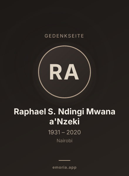Gedenkportrait von Raphael S. Ndingi Mwana a'Nzeki