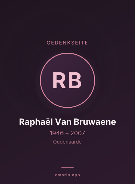 Gedenkportrait von Raphaël Van Bruwaene