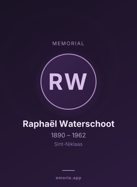 Memorial portrait of Raphaël Waterschoot
