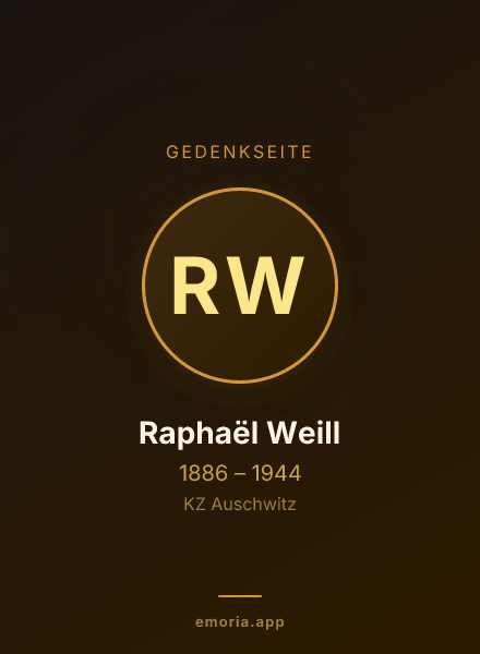 Gedenkportrait von Raphaël Weill
