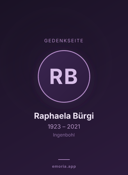 Gedenkportrait von Raphaela Bürgi