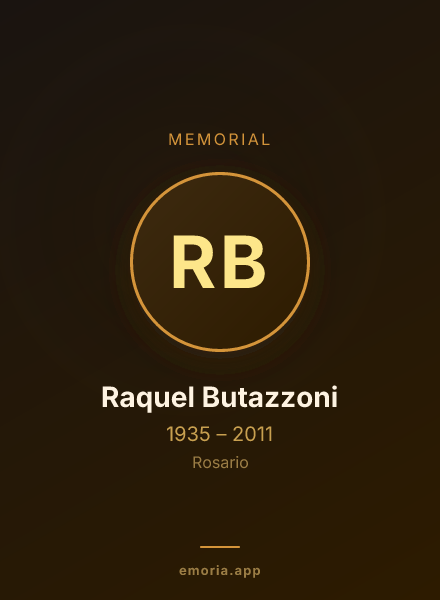 Memorial portrait of Raquel Butazzoni