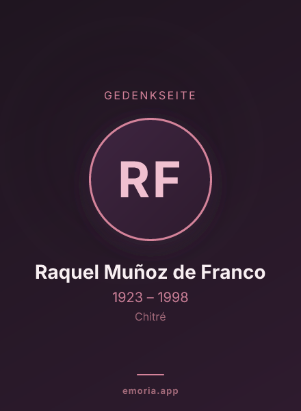 Gedenkportrait von Raquel Muñoz de Franco