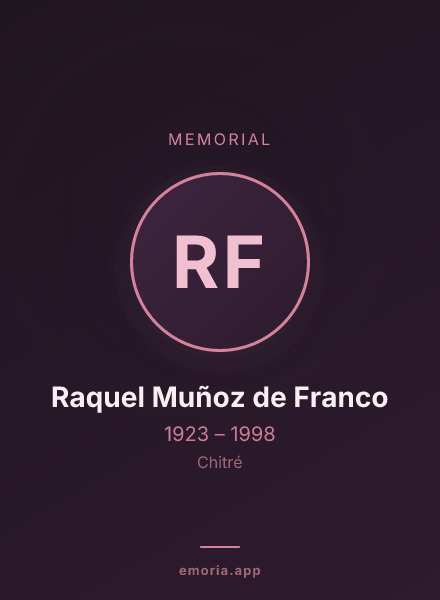 Memorial portrait of Raquel Muñoz de Franco
