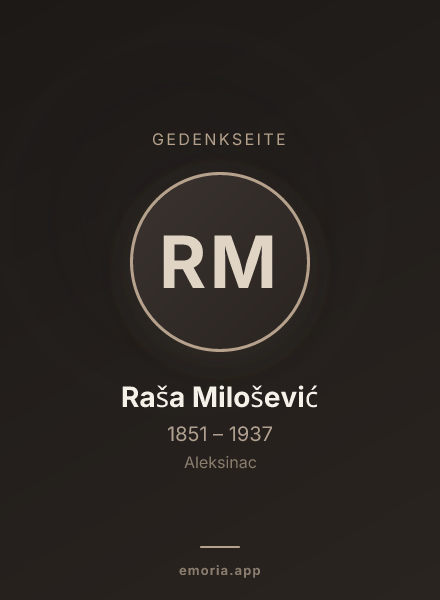 Gedenkportrait von Raša Milošević