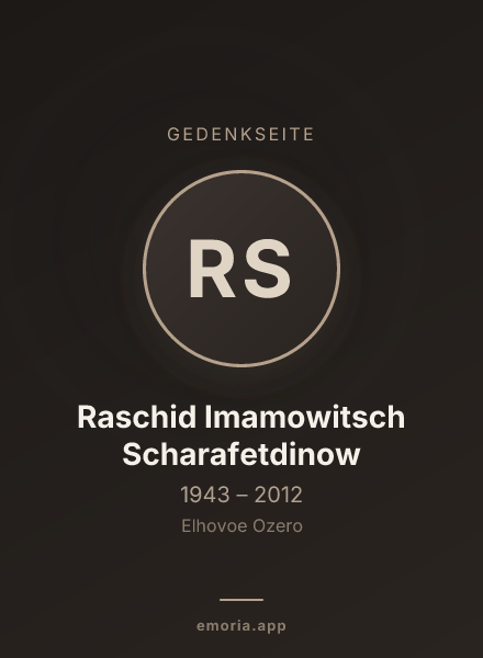 Gedenkportrait von Raschid Imamowitsch Scharafetdinow