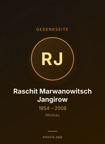 Gedenkportrait von Raschit Marwanowitsch Jangirow