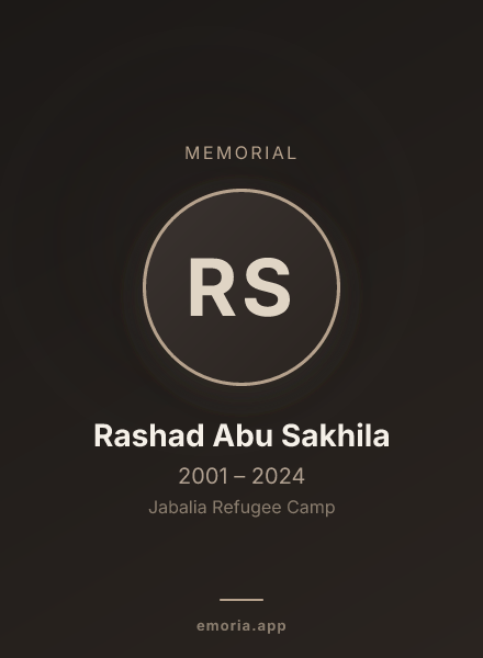 Memorial portrait of Rashad Abu Sakhila