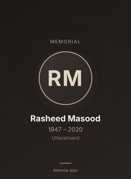 Memorial portrait of Rasheed Masood