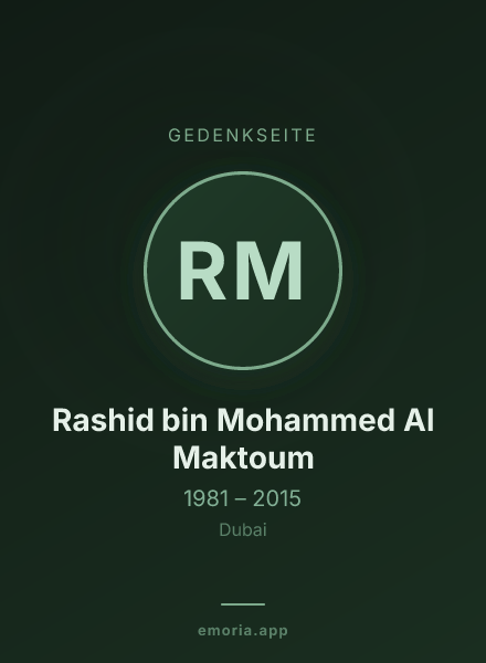 Gedenkportrait von Rashid bin Mohammed Al Maktoum