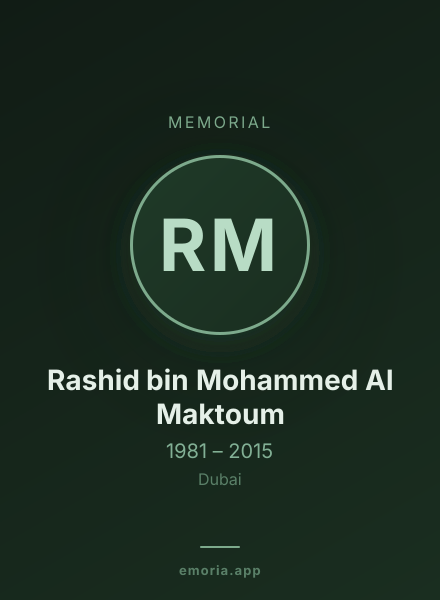 Memorial portrait of Rashid bin Mohammed Al Maktoum
