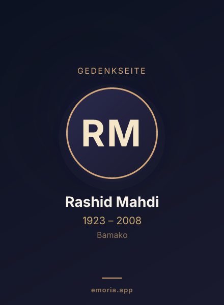 Gedenkportrait von Rashid Mahdi