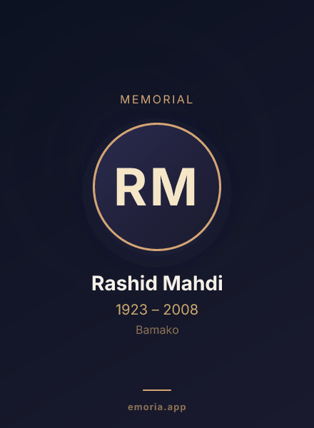 Memorial portrait of Rashid Mahdi