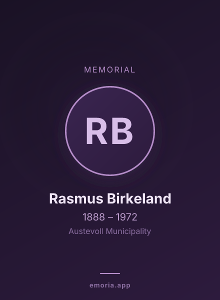 Memorial portrait of Rasmus Birkeland
