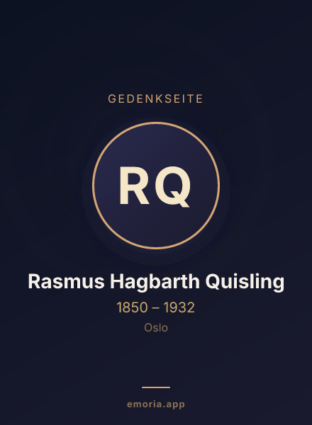 Gedenkportrait von Rasmus Hagbarth Quisling