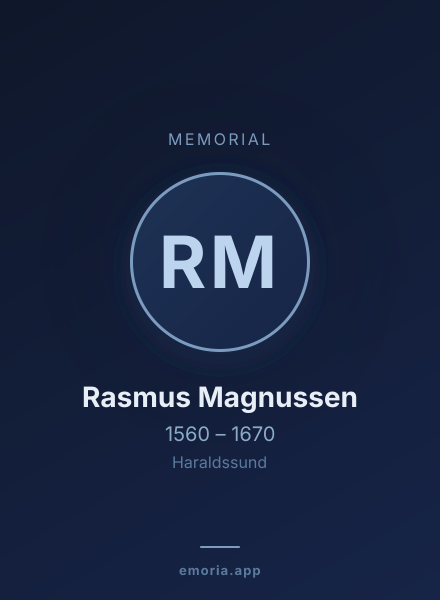 Memorial portrait of Rasmus Magnussen