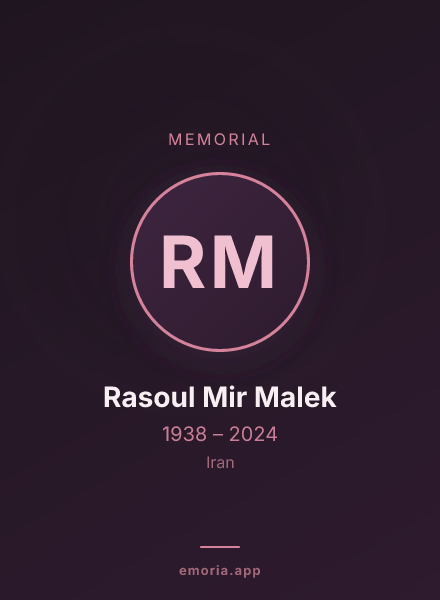 Memorial portrait of Rasoul Mir Malek