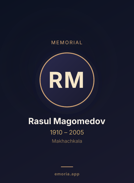 Memorial portrait of Rasul Magomedov