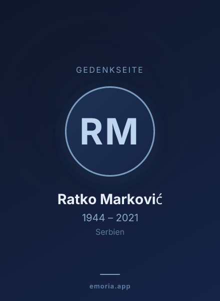 Gedenkportrait von Ratko Marković