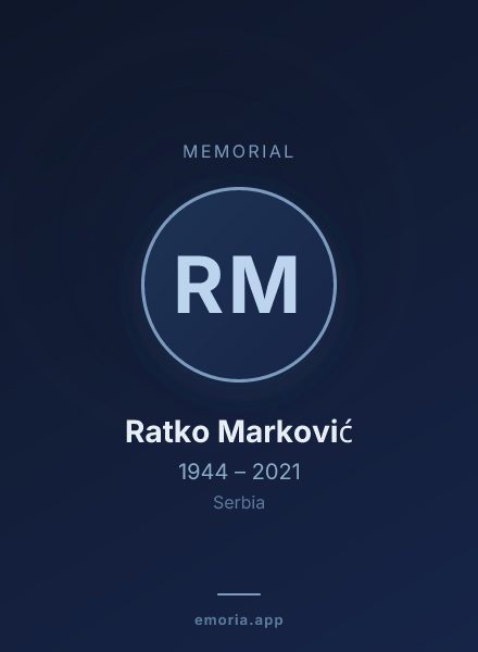 Memorial portrait of Ratko Marković