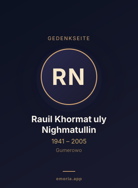 Gedenkportrait von Rauil Khormat uly Nighmatullin