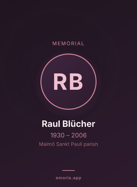 Memorial portrait of Raul Blücher