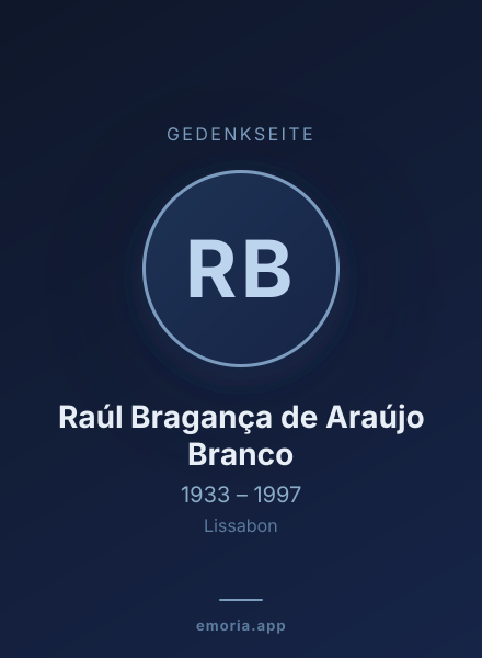 Gedenkportrait von Raúl Bragança de Araújo Branco