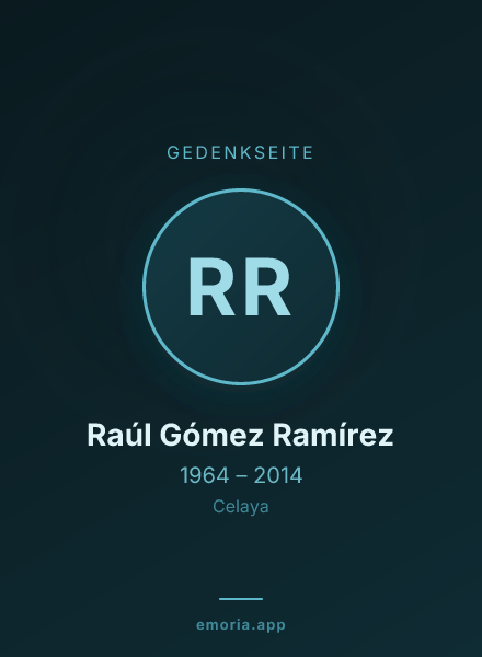 Gedenkportrait von Raúl Gómez Ramírez
