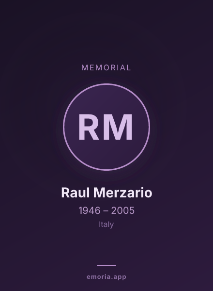 Memorial portrait of Raul Merzario
