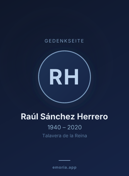 Gedenkportrait von Raúl Sánchez Herrero