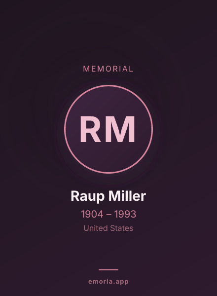 Memorial portrait of Raup Miller
