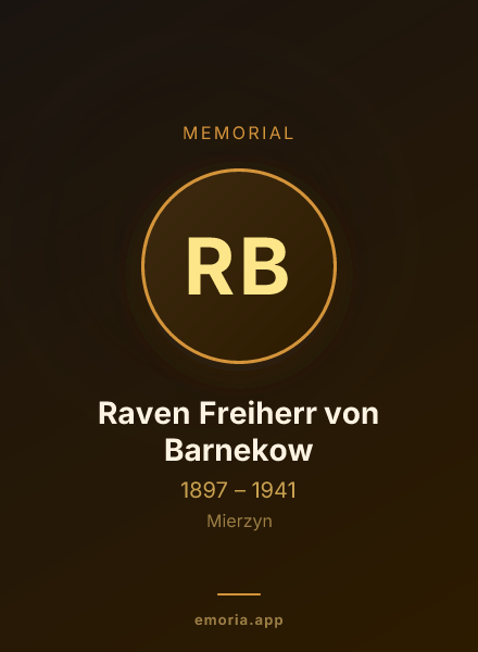 Memorial portrait of Raven Freiherr von Barnekow