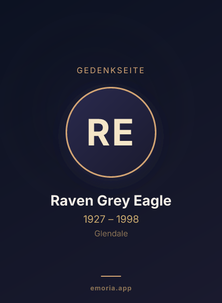 Gedenkportrait von Raven Grey Eagle