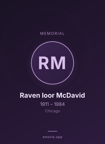 Memorial portrait of Raven Ioor McDavid