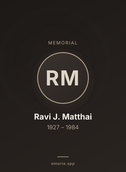 Memorial portrait of Ravi J. Matthai