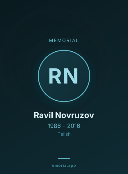 Memorial portrait of Ravil Novruzov