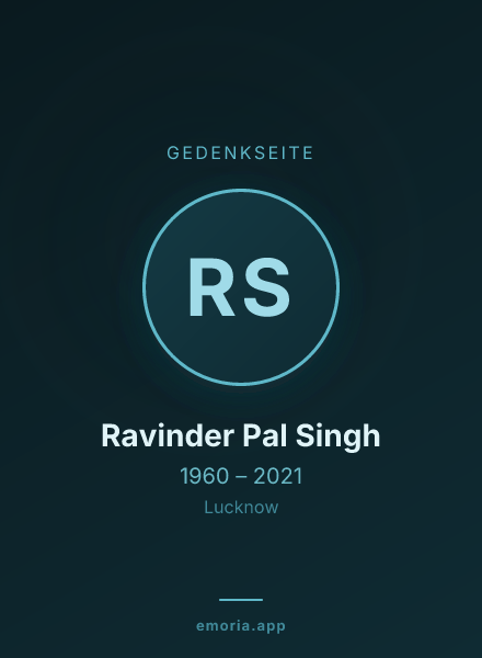 Gedenkportrait von Ravinder Pal Singh