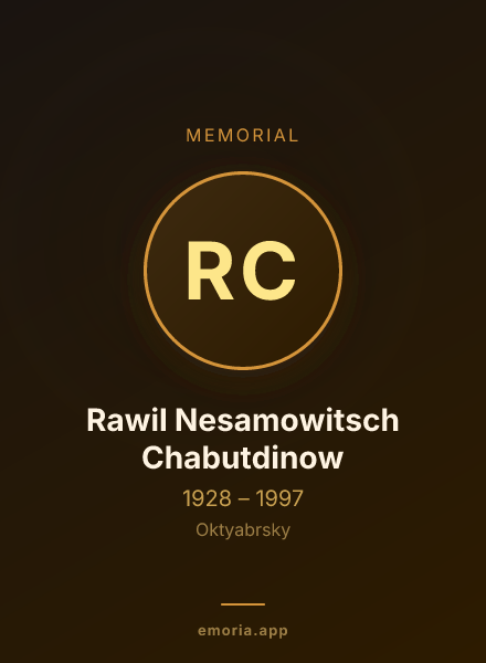 Memorial portrait of Rawil Nesamowitsch Chabutdinow