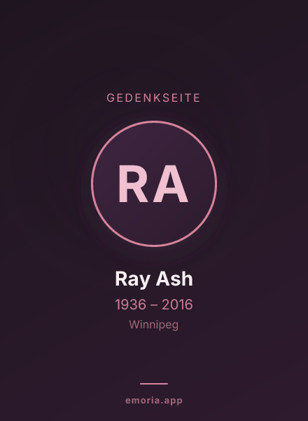 Gedenkportrait von Ray Ash