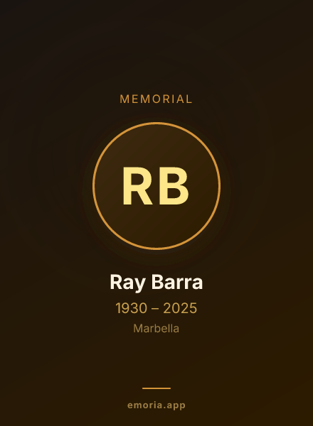 Memorial portrait of Ray Barra