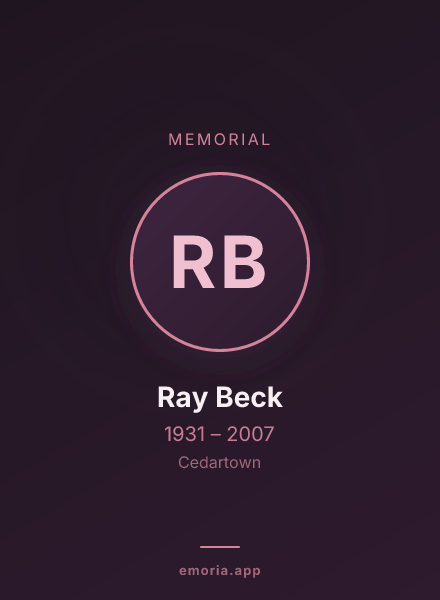 Memorial portrait of Ray Beck