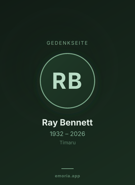 Gedenkportrait von Ray Bennett