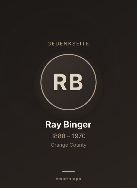 Gedenkportrait von Ray Binger