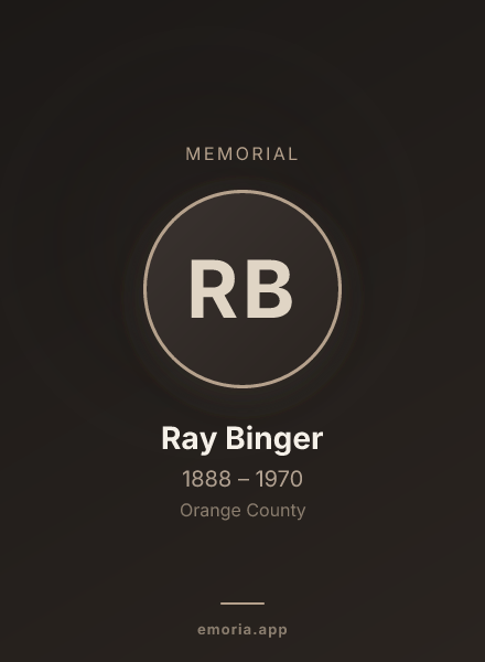 Memorial portrait of Ray Binger