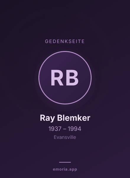 Gedenkportrait von Ray Blemker