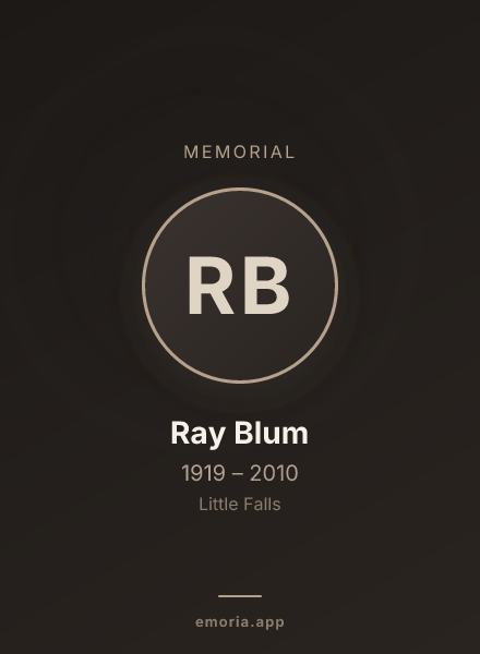 Memorial portrait of Ray Blum