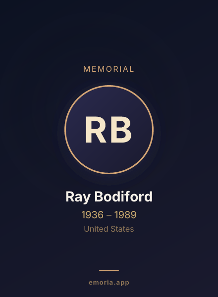 Memorial portrait of Ray Bodiford