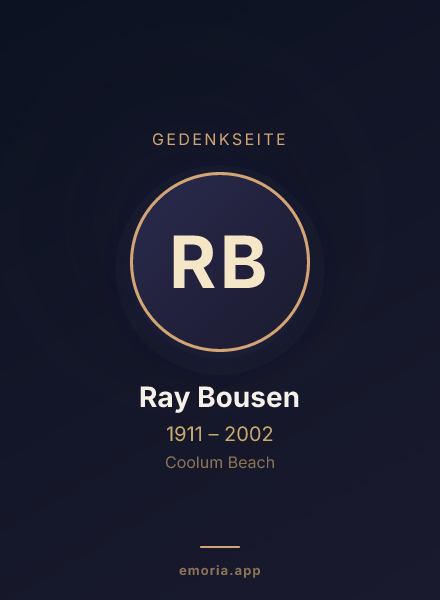 Gedenkportrait von Ray Bousen